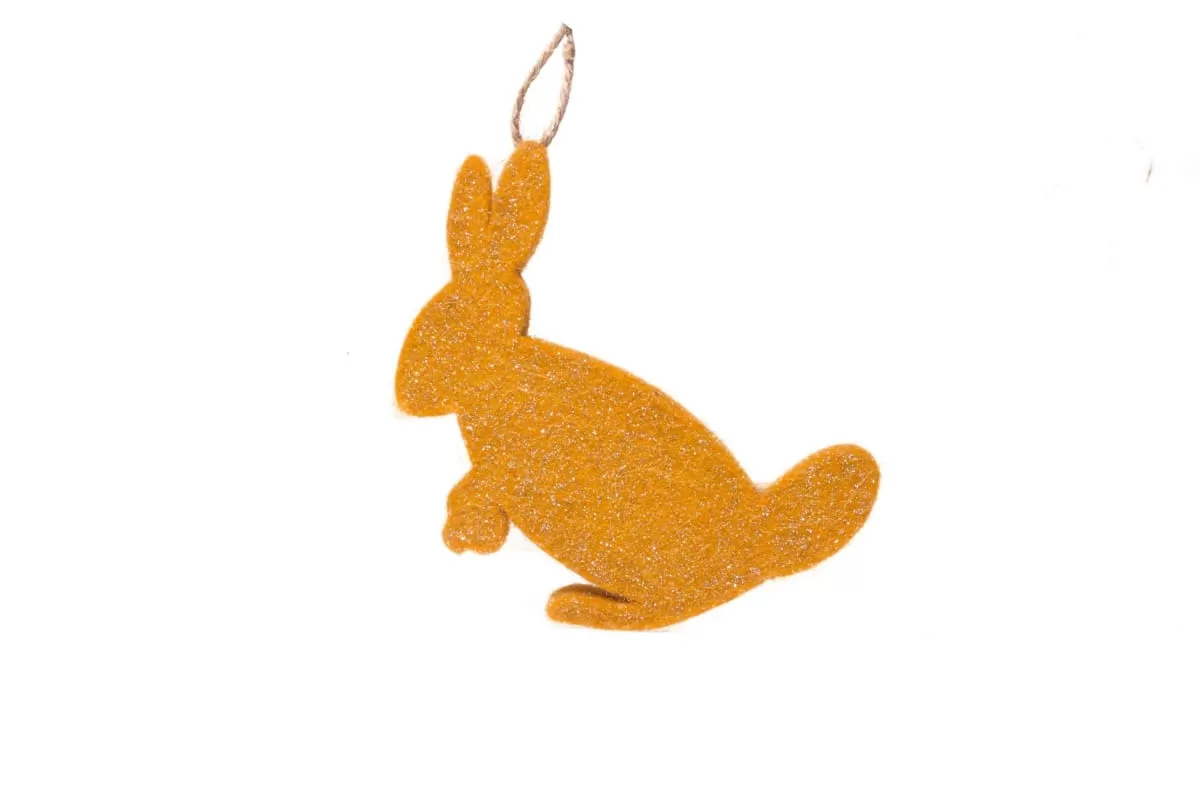 De Kulture Handmade Premium Wool Felt Hanging Bunny Eco Friendly Needle Felted Stuffed Easter Ornament Ideal for Home Office Party Decoration Holiday Décor,3.5x0.2x4.5 (LWH) Inches, Set of 2